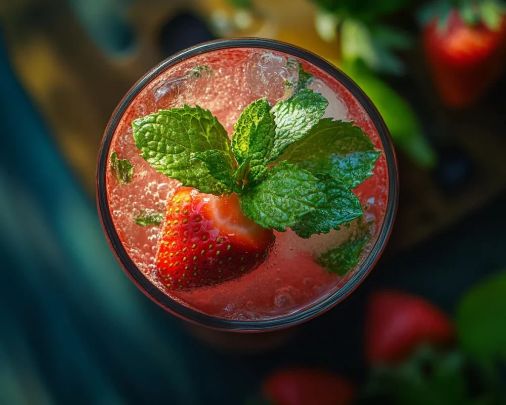 Spring Drinks: Strawberry Mint Sparkling Drink