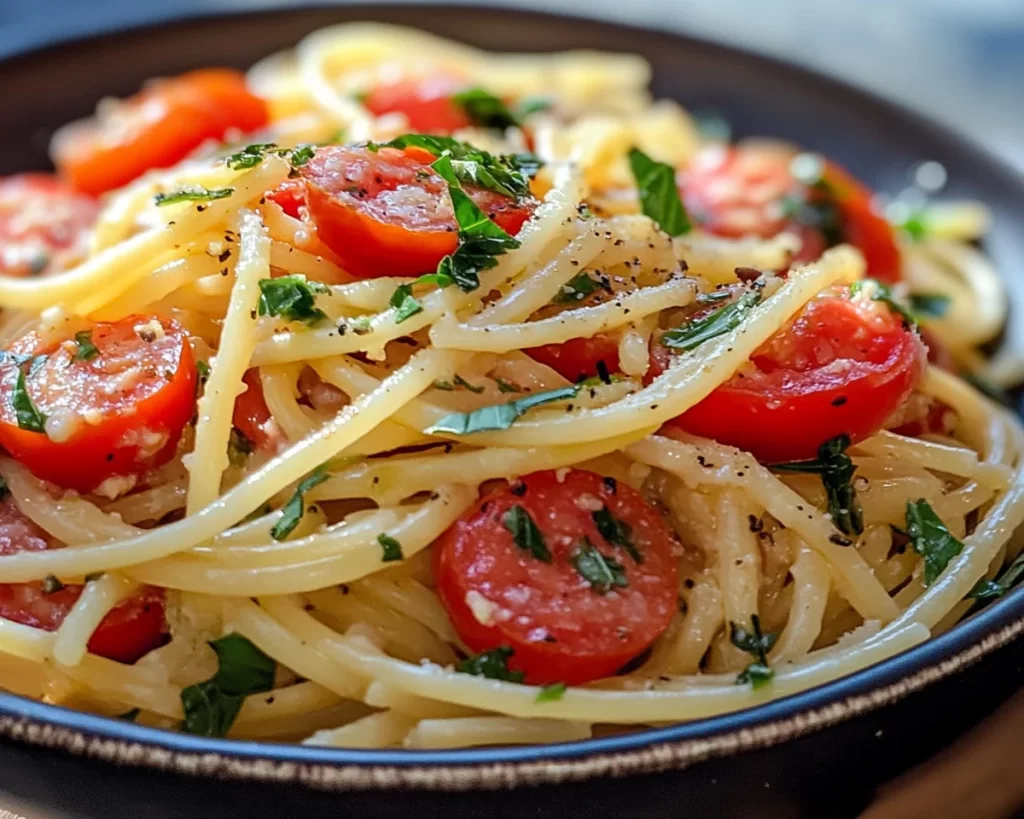 Spring Dinner Ideas: Tomato Basil Pasta (Quick)