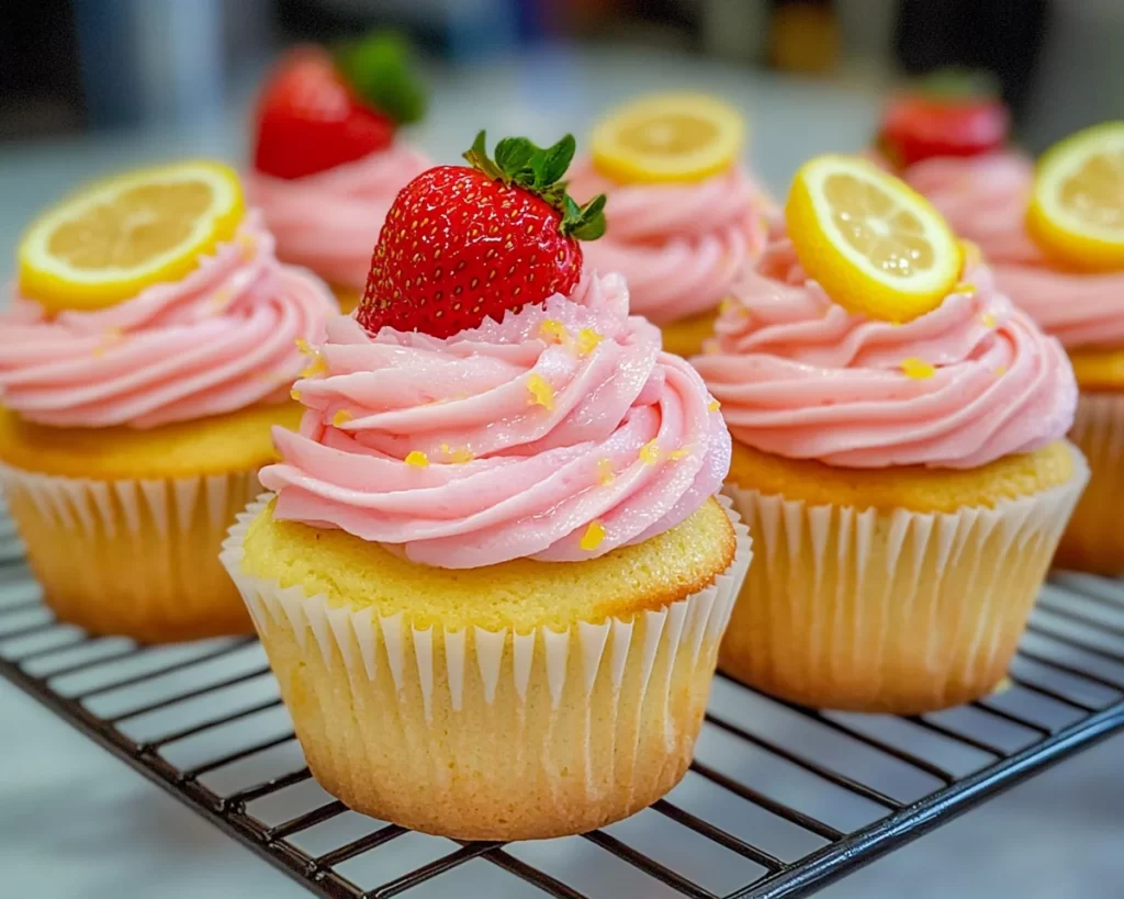 Spring Cupcakes: Strawberry Lemonade Cupcakes