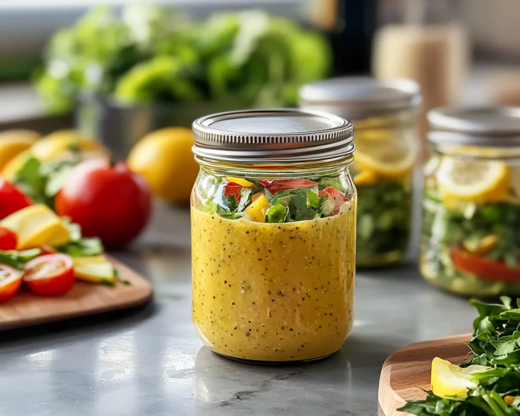 Lemon Vinegarette Dressing for Meal Prep Jars