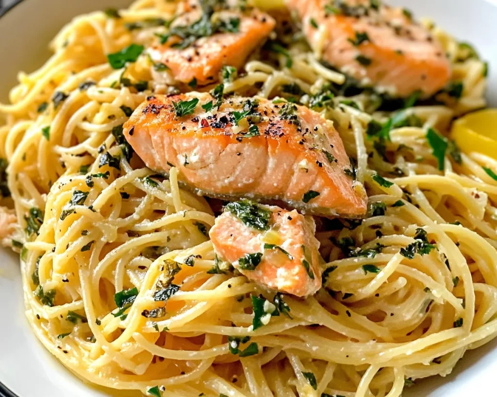 Simple Salmon Piccata Pasta