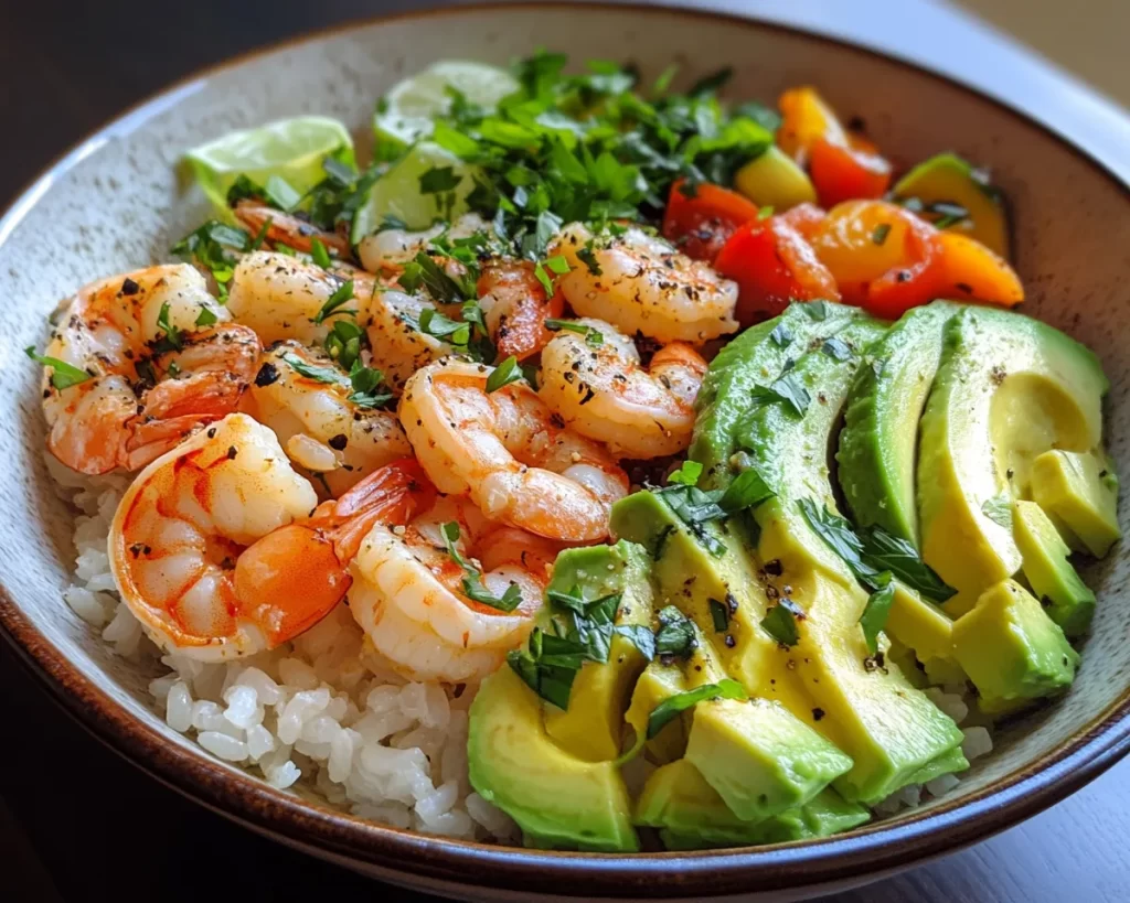 Summer Dinner Recipes: Shrimp Rice Bowl with Avocado