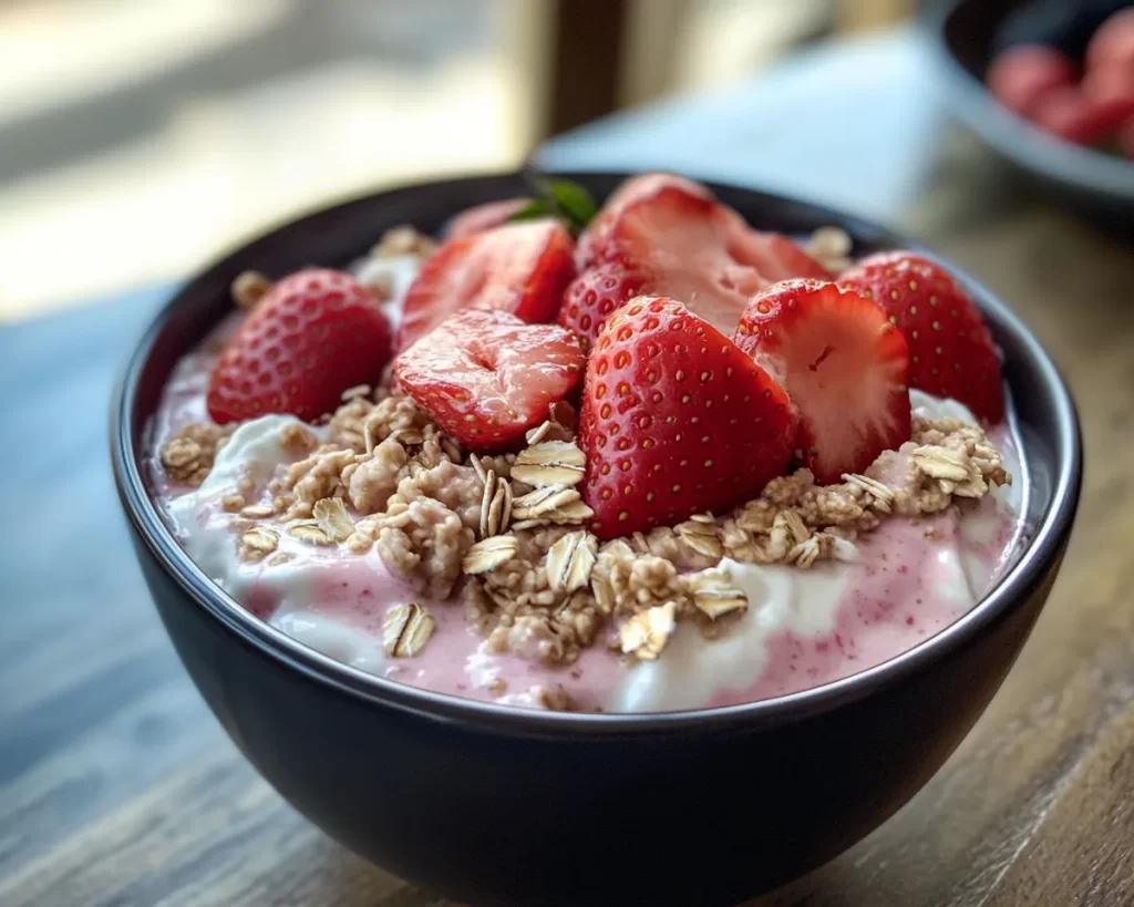 Strawberry Recipes Easy: Strawberry Oat Yogurt Bowl