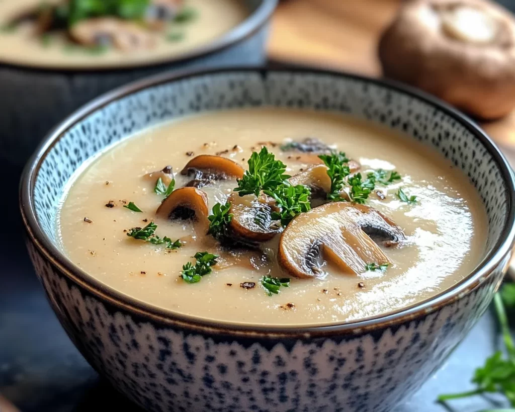 Spring Soup: Creamy Mushroom Soup (Light)