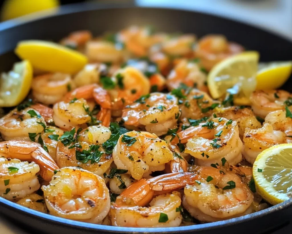 Spring Dinner Recipes: Lemon Garlic Shrimp Skillet