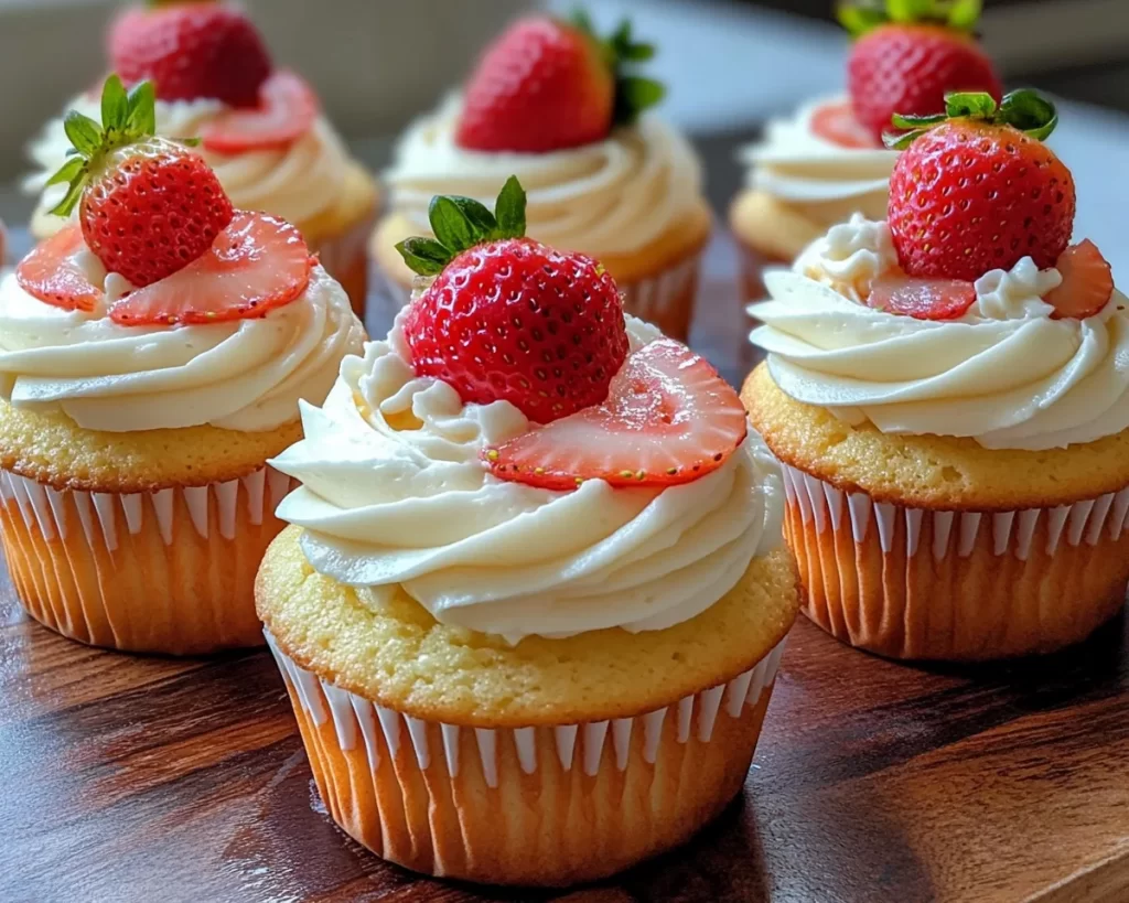 Spring Cupcakes: Strawberry Lemon Cupcakes (Bright)
