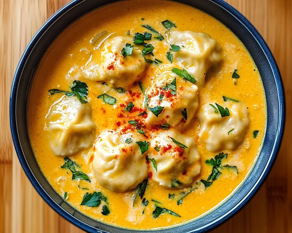Creamy Coconut Curry Dumpling Soup