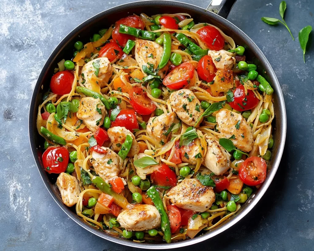 Spring Recipes Dinner: One Pan Chicken Primavera