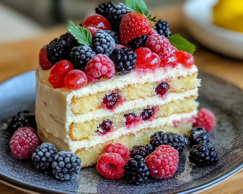 Spring Birthday Cake: Lemon Berry Birthday Cake