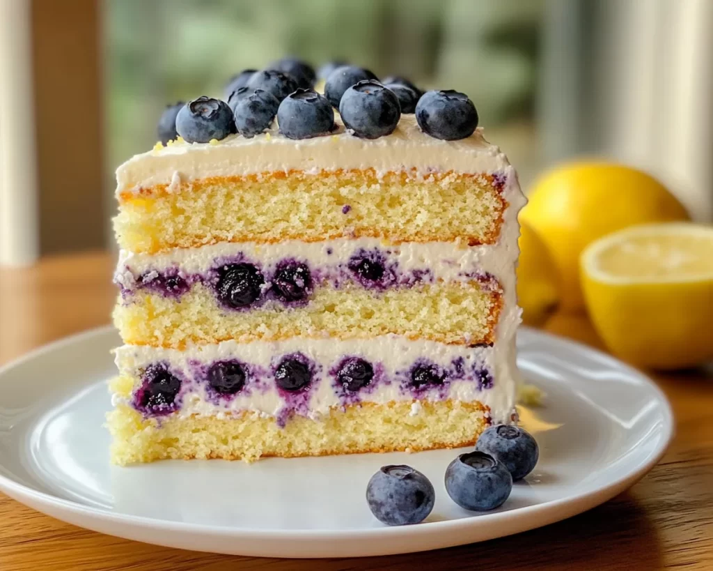 Spring Birthday Cake: Lemon Blueberry Layer Cake