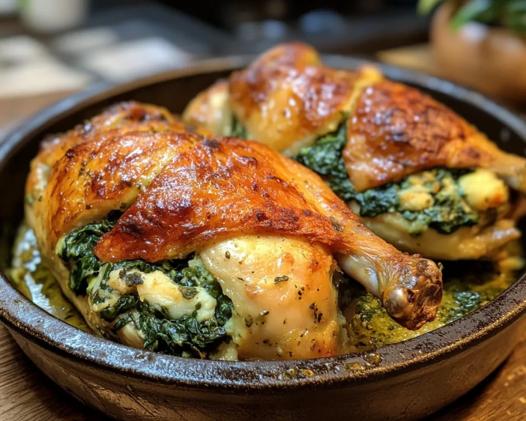 Spring Dinner Party Spinach Stuffed Chicken