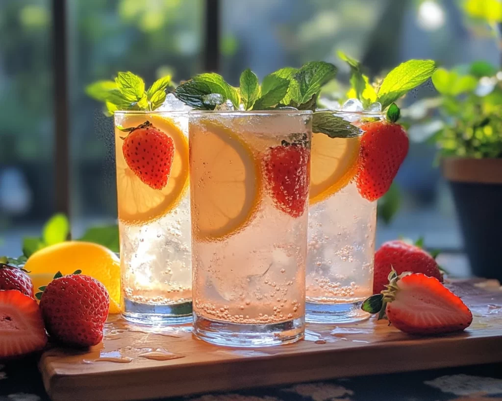 Spring Drinks: Strawberry Lemon Sparkling Drink