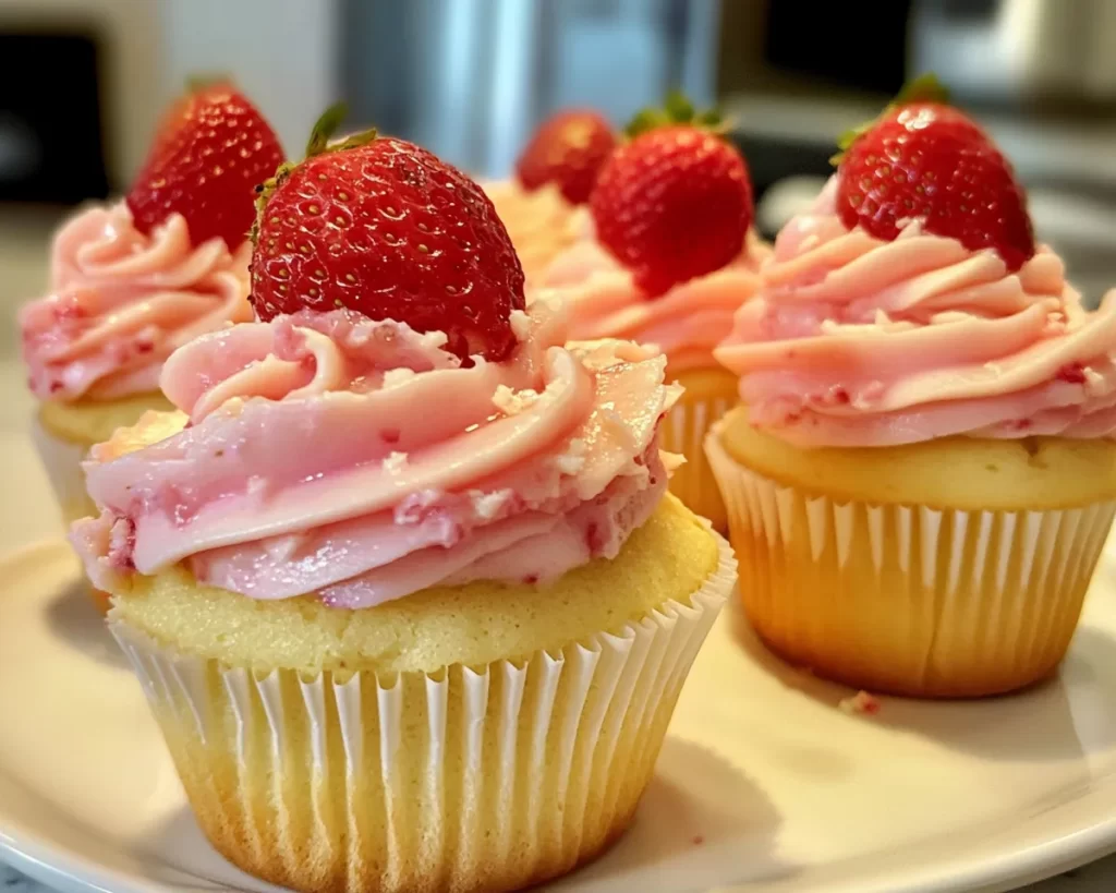 Spring Cupcakes: Strawberry Cupcakes (Light + Fluffy)