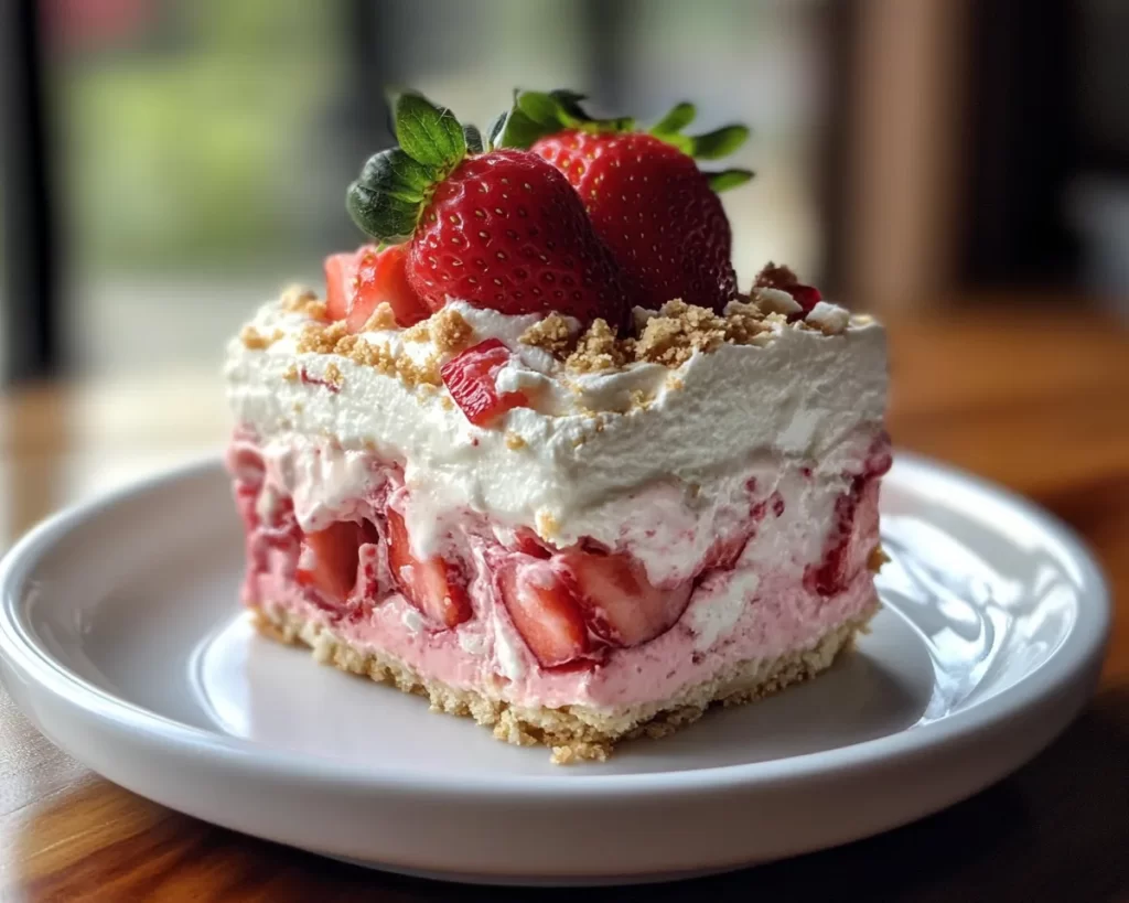 Spring Dessert: Strawberry Icebox Dessert (No Bake)