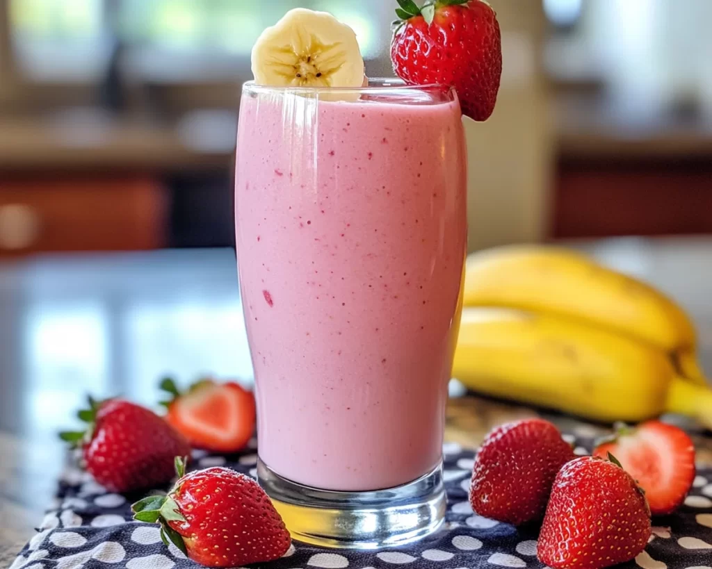 Strawberry Recipes Easy: Strawberry Banana Smoothie (Fast)