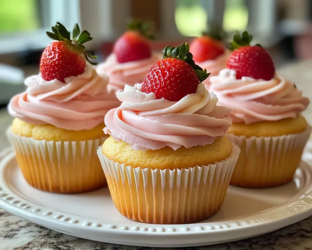 Spring Cupcakes: Strawberry Vanilla Cupcakes