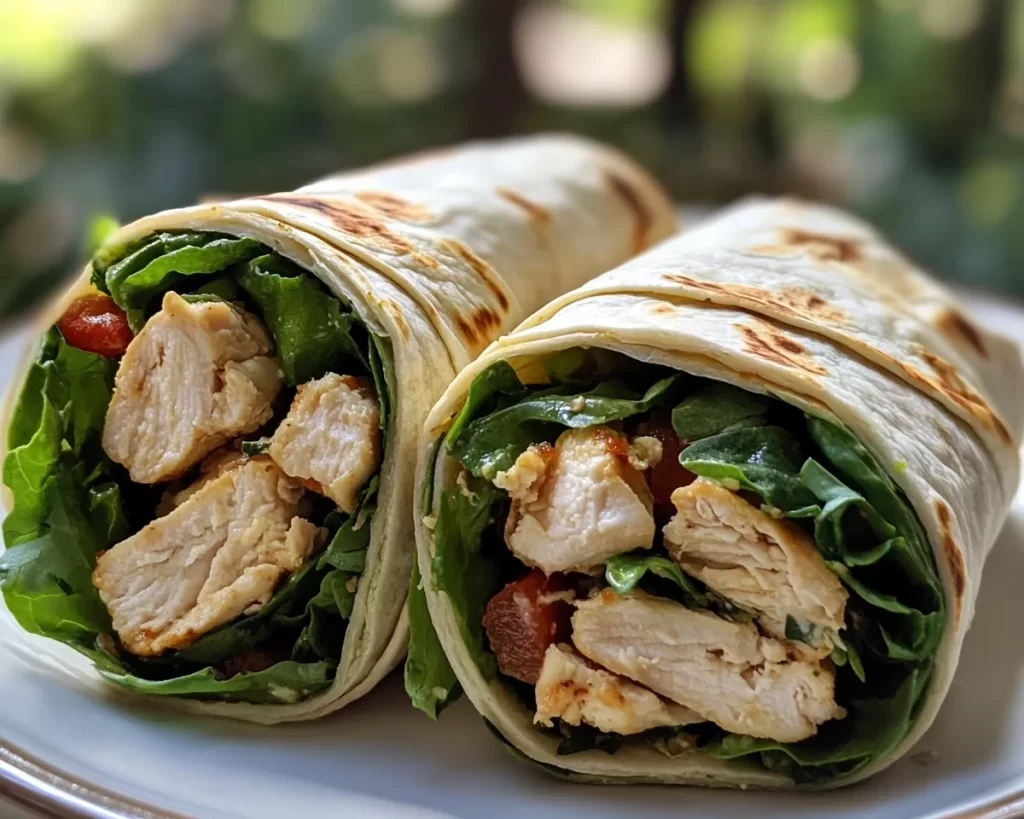 Spring Dinner Ideas: Chicken Caesar Wraps (Light)