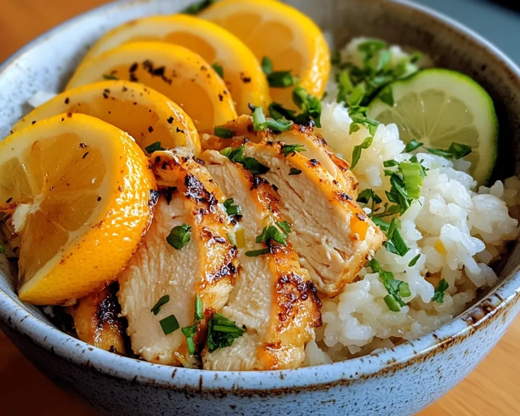 Summer Dinner: Lemon Chicken Rice Bowl