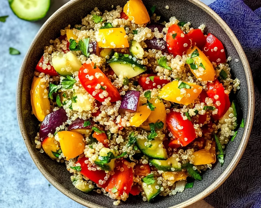 Easy Mediterranean Quinoa Salad With Roasted Vegetables