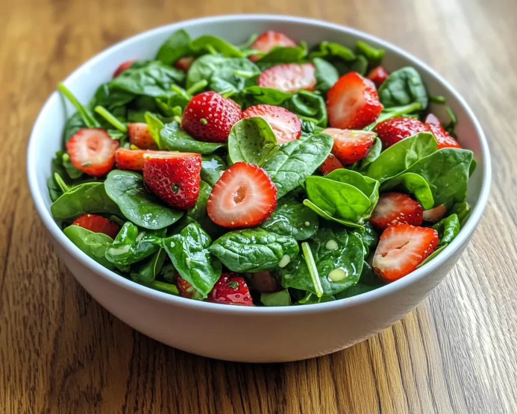 Spring Salad: Strawberry Spinach Salad with Lemon Vinegarette Dressing