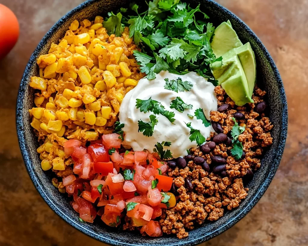Delicious Ground Turkey Tacos Bowl