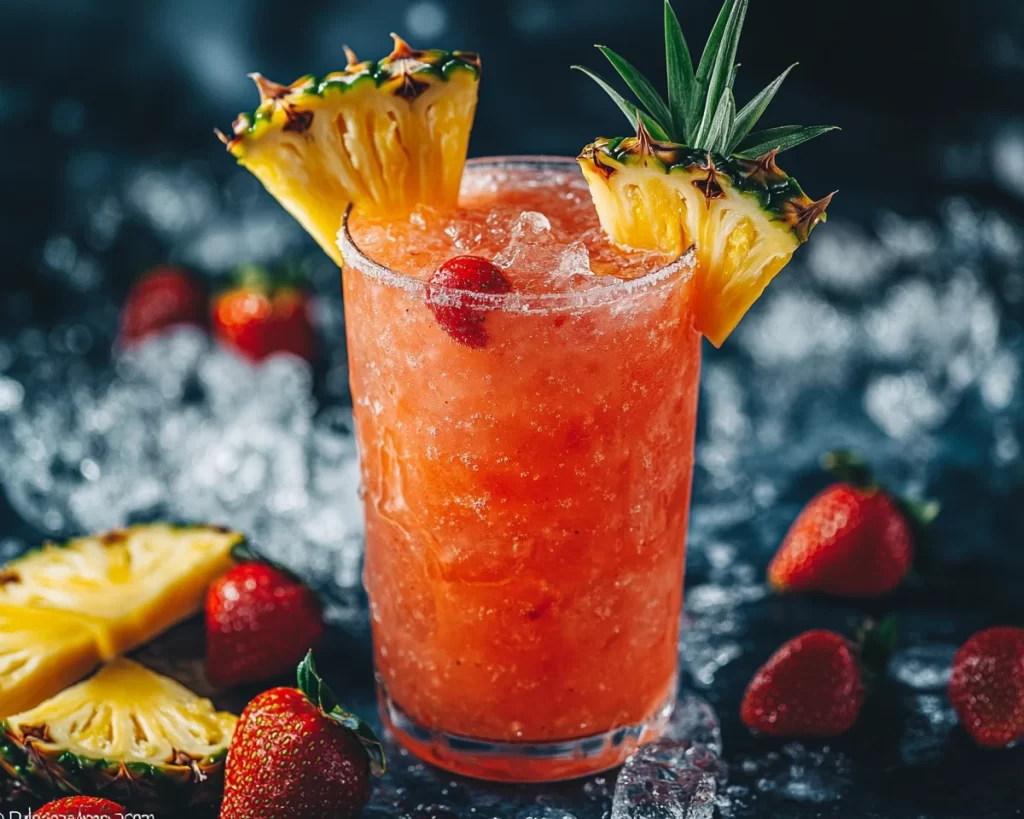Summer Drinks Nonalcoholic: Strawberry Pineapple Cooler