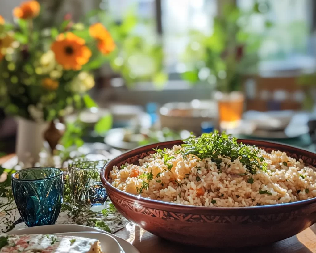 Spring Dinner Party Fresh Herb Rice