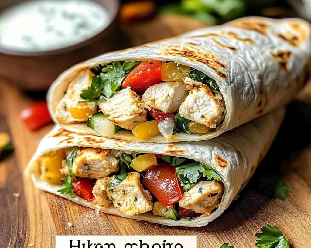 High Protein Mediterranean Chicken Wraps