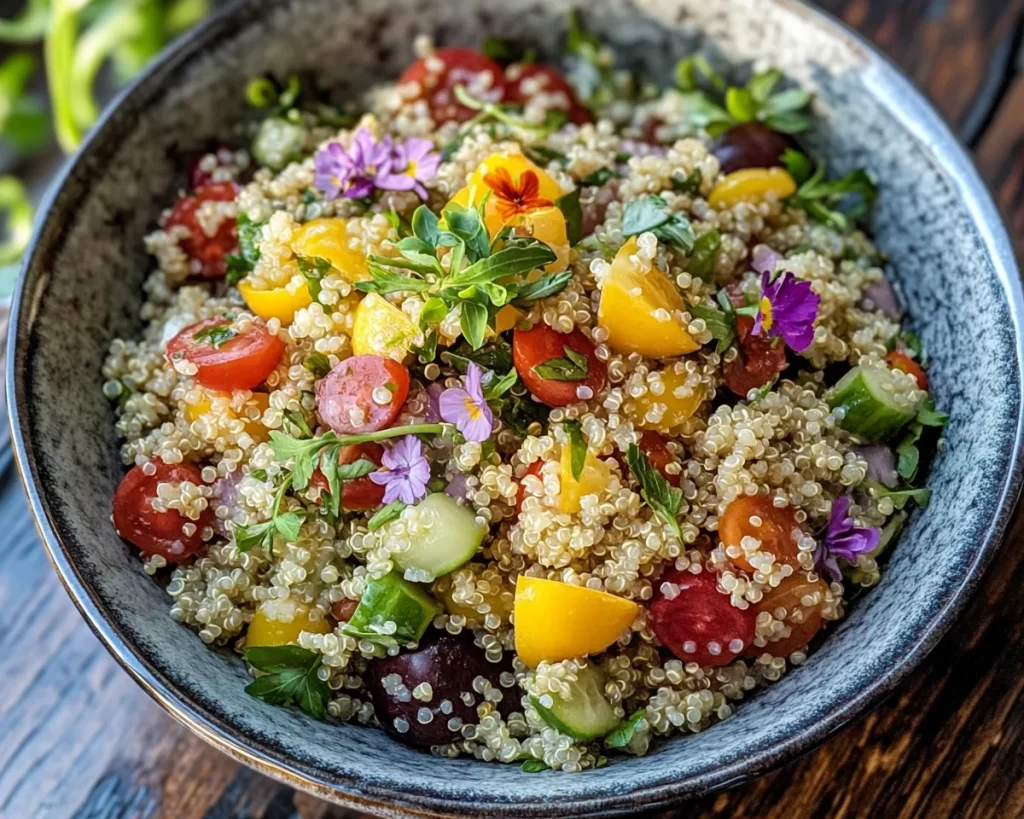 Spring Salad: Lemon Vinegarette Quinoa Salad