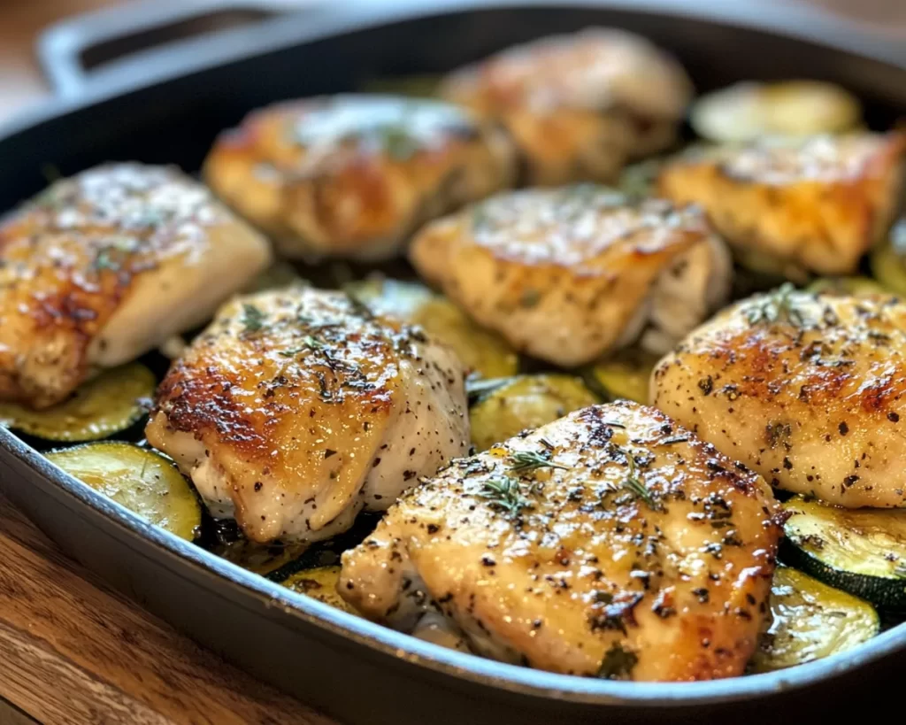 Summer Meals Dinner: One Pan Chicken + Zucchini