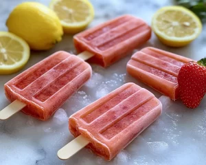 Strawberry Recipes Easy: Strawberry Lemon Popsicles (Easy)