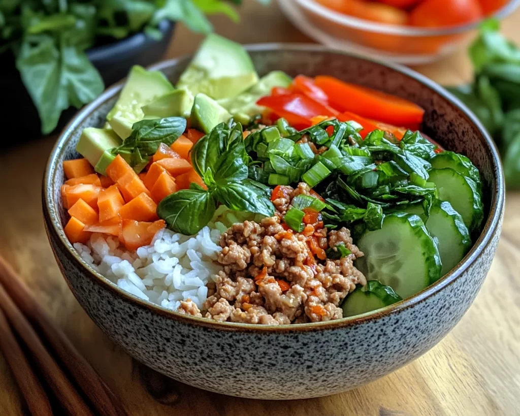 Summer Meals: Thai Basil Ground Turkey Bowl in 20 Minutes