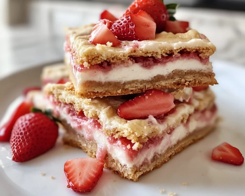 Spring Cookies: Strawberry Shortcake Cookie Bars