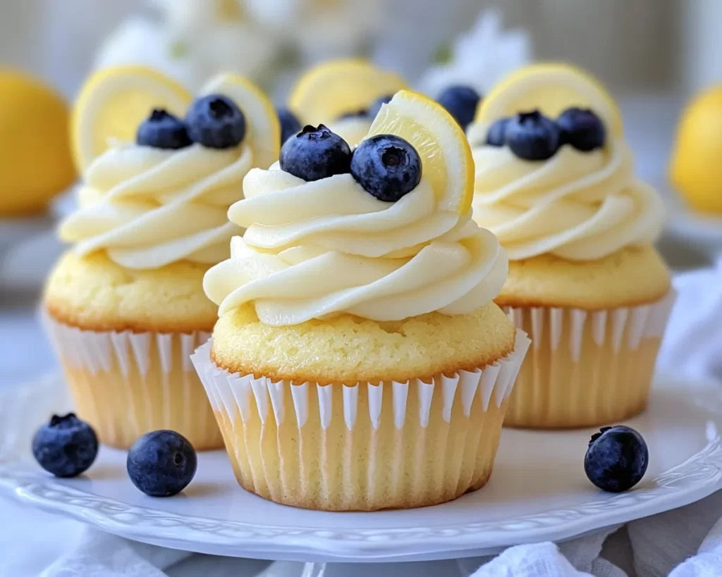 Spring Cupcakes: Lemon Blueberry Cupcakes (Moist)