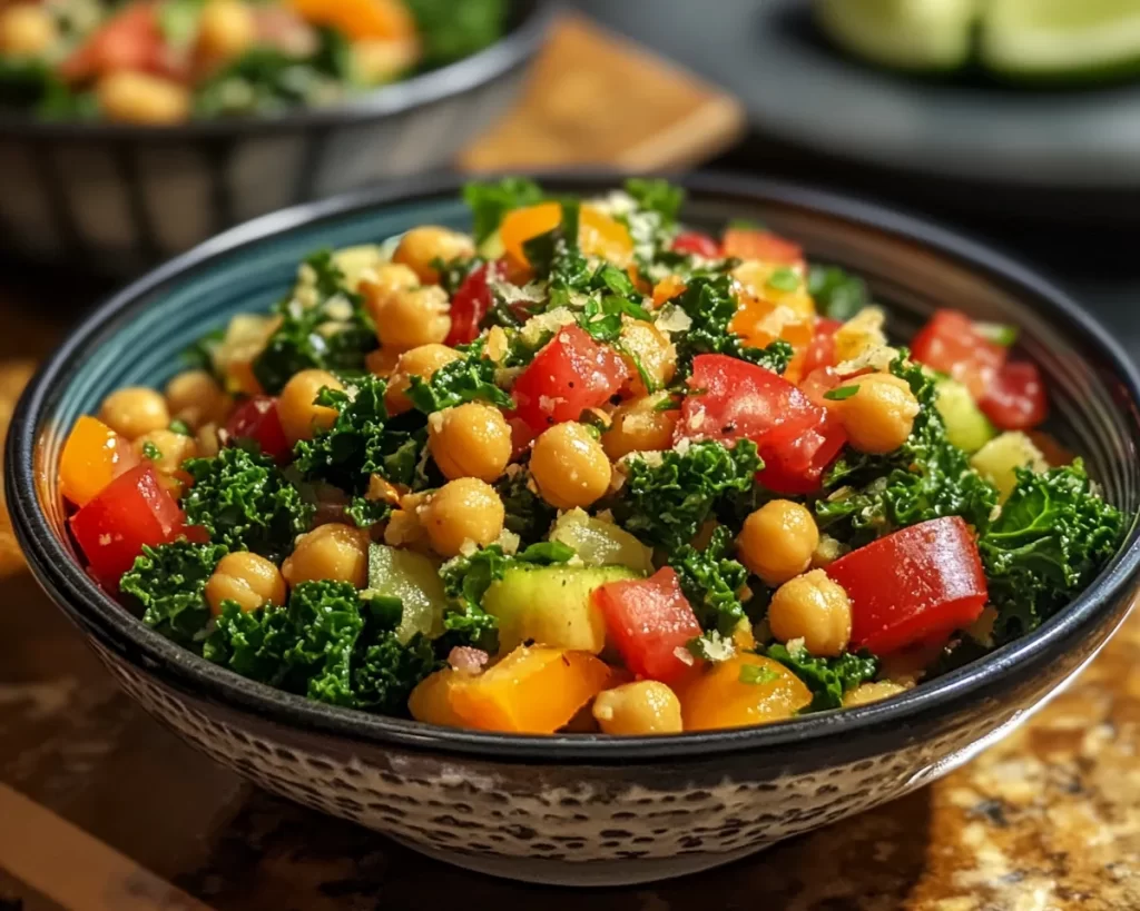 Spring Salads: Crispy Chickpea and Kale Caesar Salad in 15 Minutes