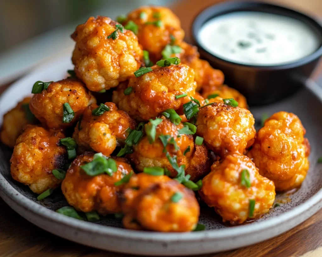 Healthy Munchies: Buffalo Cauliflower Bites With Ranch in 25 Minutes