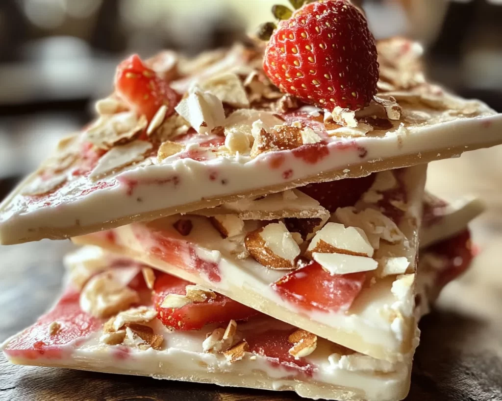 Spring Dessert: Strawberry Yogurt Bark (Easy Freezer Treat)