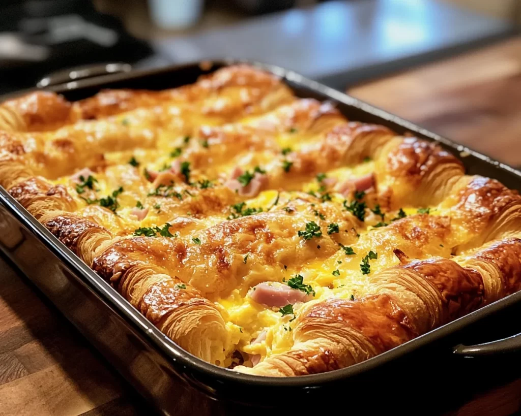 Spring Brunch: Croissant Egg Bake With Ham and Cheese in 30 Minutes