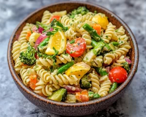 Spring Dinner Ideas: Veggie Pasta Salad with Lemon Dressing
