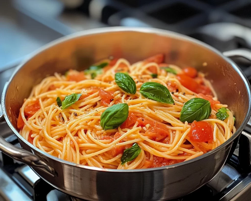 Healthy Easy One-Pot Tomato Basil Pasta (Light + Easy)