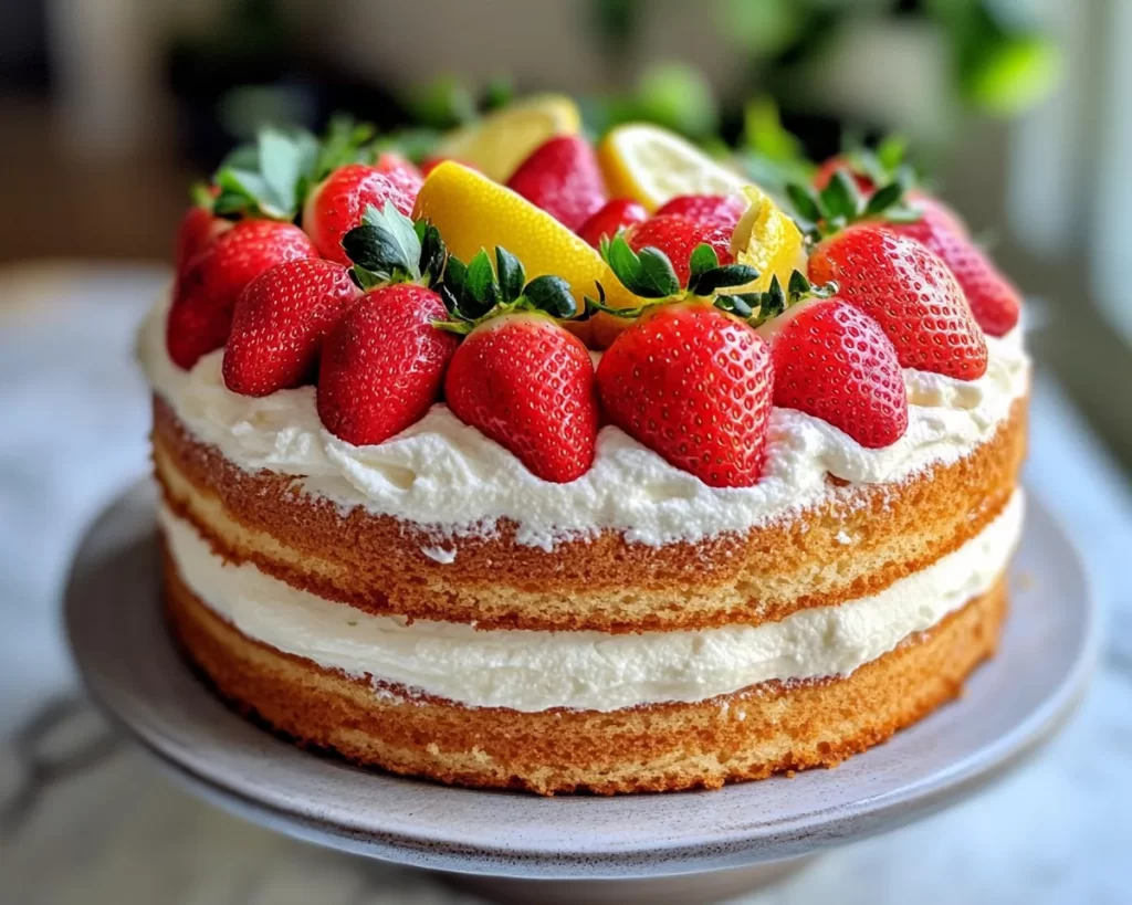Spring Cake: Strawberry Lemon Cake (Springtime Favorite)