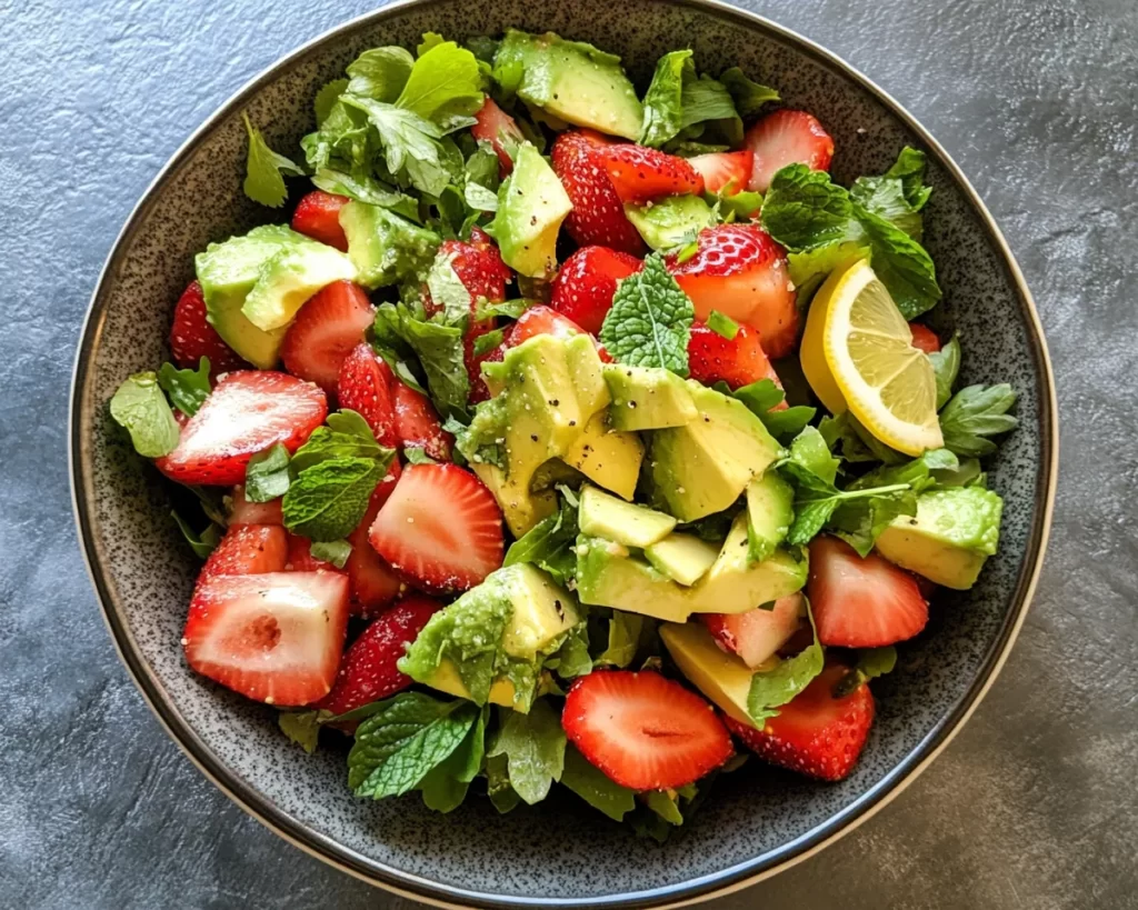 Spring Salad: Strawberry Avocado Salad with Lemon Dressing