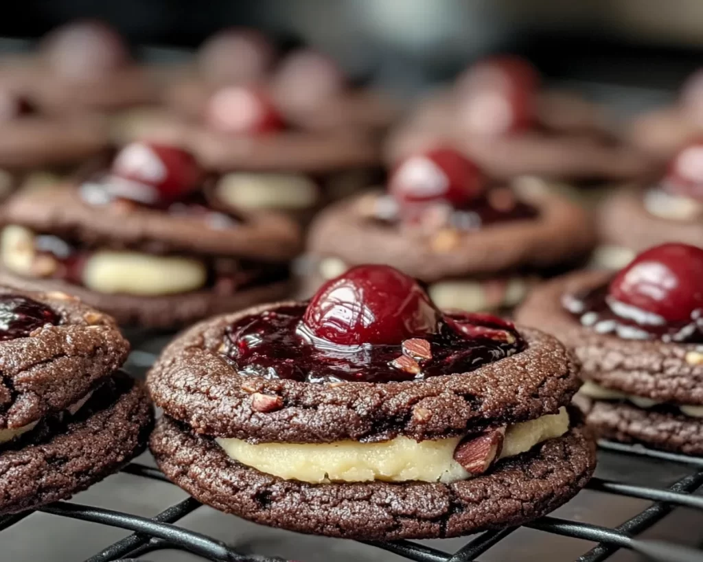 Black Forest Cookie: Cherry Almond Black Forest Sandwich Cookies in 30 Minutes