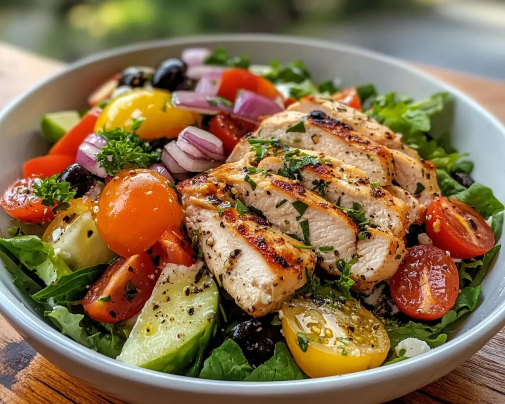 Healthy Easy Greek Salad with Chicken (Meal Prep)