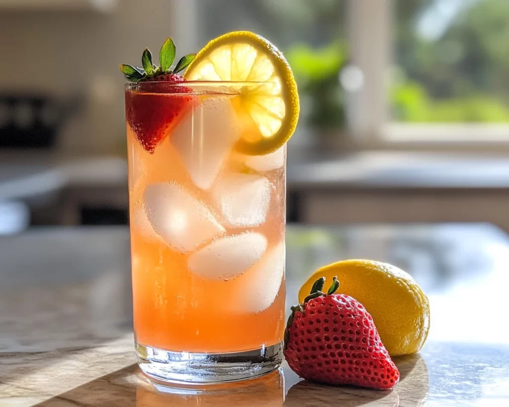 Spring Drinks: Sparkling Strawberry Lemonade Mocktail