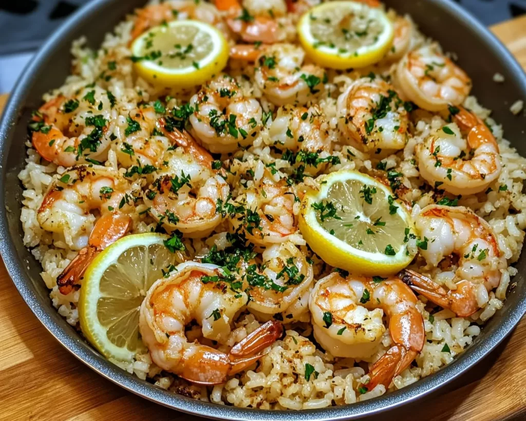 Summer Meals Dinner: One Pan Lemon Shrimp + Rice