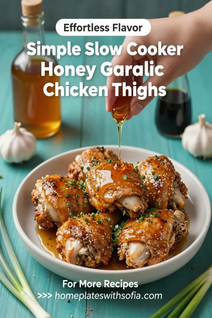 Simple Slow Cooker Honey Garlic Chicken Thighs