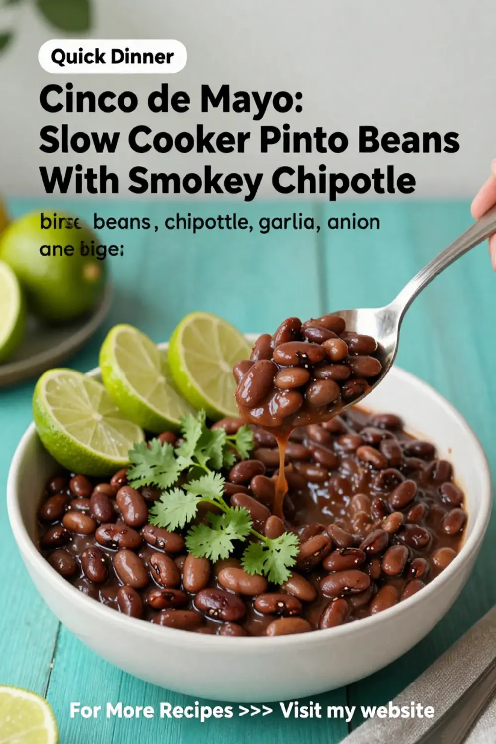 Cinco de Mayo: Slow Cooker Pinto Beans With Smoky Chipotle for Cinco de Mayo in 10 Minutes Prep