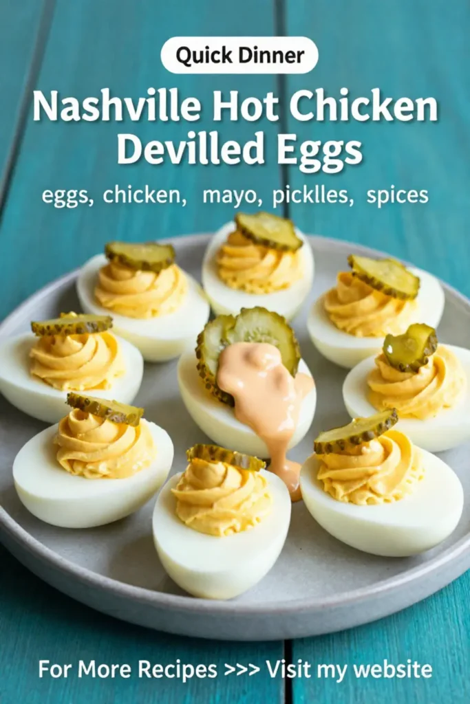 Deviled Eggs: Nashville Hot Chicken Deviled Eggs With Pickles in 25 Minutes