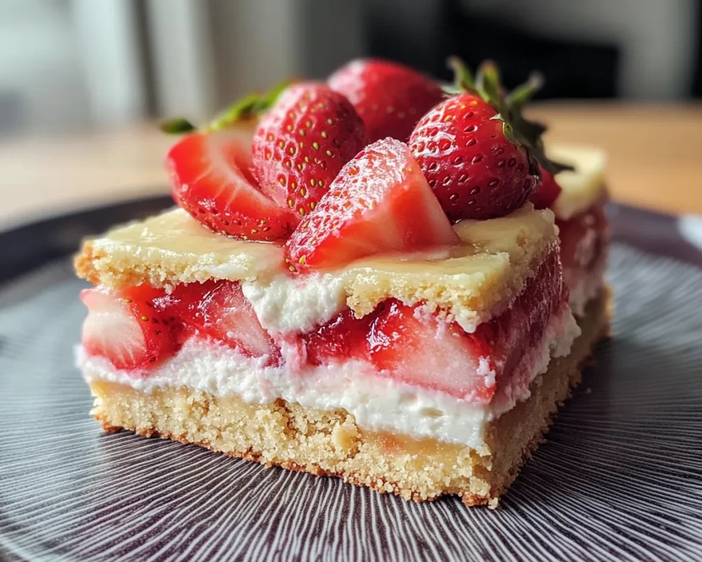 Strawberry Shortcake: Strawberry Shortcake Cheesecake Bars With Graham Crust in 30 Minutes